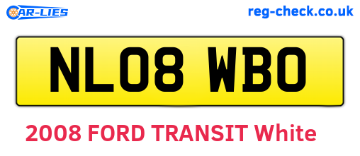 NL08WBO are the vehicle registration plates.