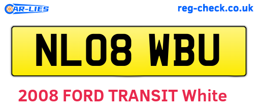 NL08WBU are the vehicle registration plates.