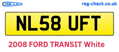NL58UFT are the vehicle registration plates.