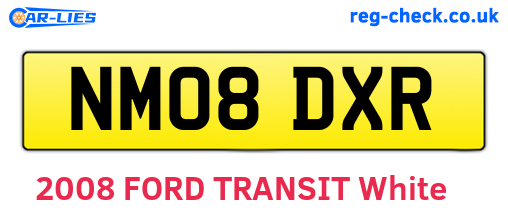 NM08DXR are the vehicle registration plates.