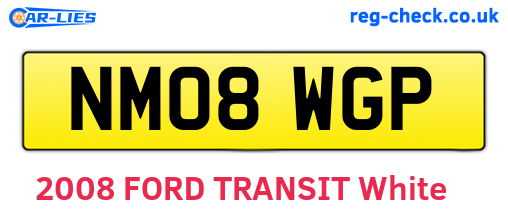 NM08WGP are the vehicle registration plates.