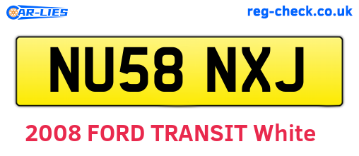 NU58NXJ are the vehicle registration plates.