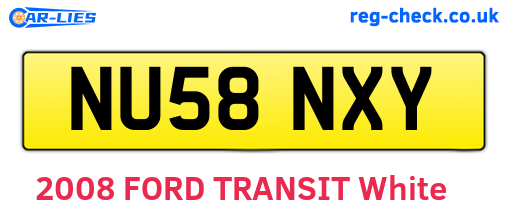 NU58NXY are the vehicle registration plates.