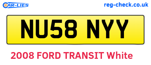 NU58NYY are the vehicle registration plates.