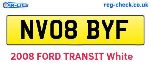 NV08BYF are the vehicle registration plates.