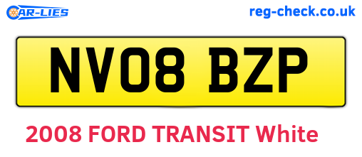 NV08BZP are the vehicle registration plates.