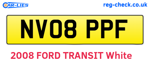NV08PPF are the vehicle registration plates.