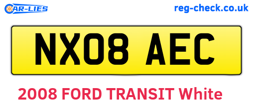 NX08AEC are the vehicle registration plates.