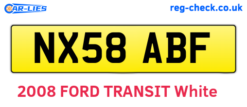 NX58ABF are the vehicle registration plates.