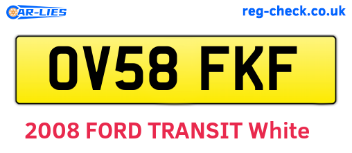 OV58FKF are the vehicle registration plates.