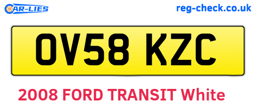 OV58KZC are the vehicle registration plates.