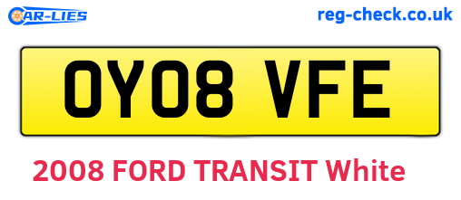 OY08VFE are the vehicle registration plates.