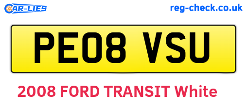 PE08VSU are the vehicle registration plates.