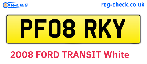 PF08RKY are the vehicle registration plates.