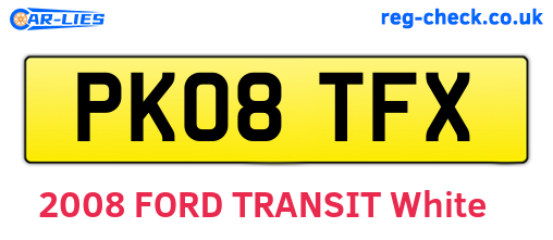 PK08TFX are the vehicle registration plates.