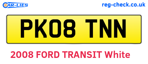PK08TNN are the vehicle registration plates.