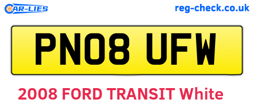 PN08UFW are the vehicle registration plates.