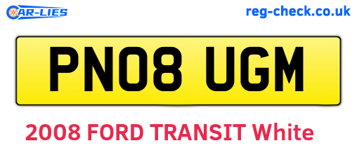 PN08UGM are the vehicle registration plates.