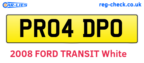 PR04DPO are the vehicle registration plates.