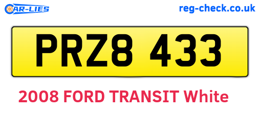 PRZ8433 are the vehicle registration plates.