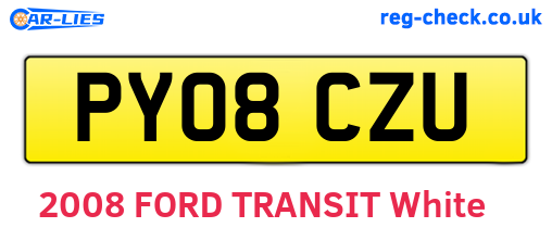 PY08CZU are the vehicle registration plates.