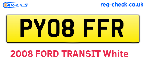 PY08FFR are the vehicle registration plates.