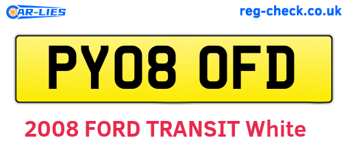 PY08OFD are the vehicle registration plates.