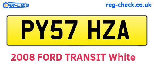PY57HZA are the vehicle registration plates.