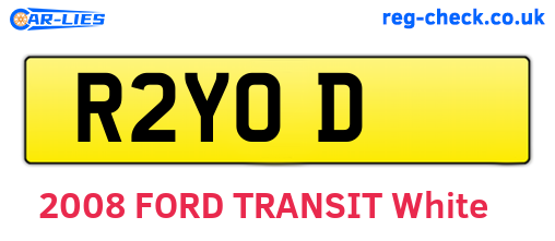 R2YOD are the vehicle registration plates.