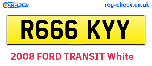R666KYY are the vehicle registration plates.