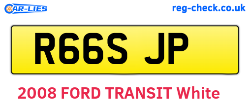 R66SJP are the vehicle registration plates.