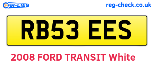 RB53EES are the vehicle registration plates.