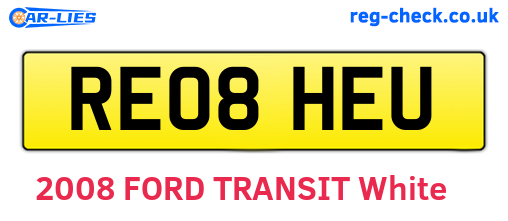 RE08HEU are the vehicle registration plates.