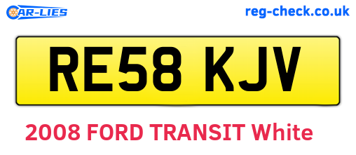 RE58KJV are the vehicle registration plates.