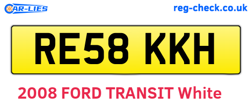 RE58KKH are the vehicle registration plates.