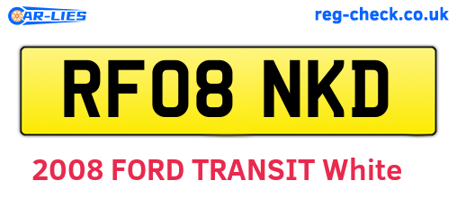 RF08NKD are the vehicle registration plates.