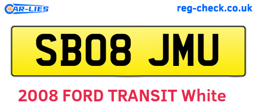 SB08JMU are the vehicle registration plates.
