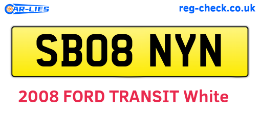 SB08NYN are the vehicle registration plates.