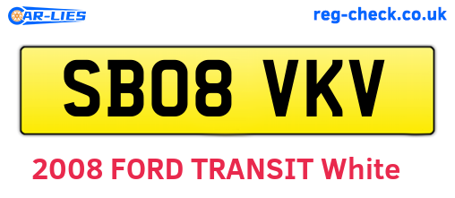 SB08VKV are the vehicle registration plates.