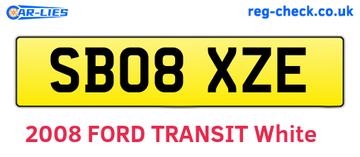 SB08XZE are the vehicle registration plates.