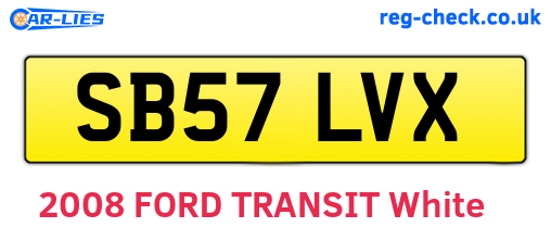 SB57LVX are the vehicle registration plates.