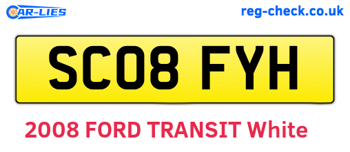 SC08FYH are the vehicle registration plates.