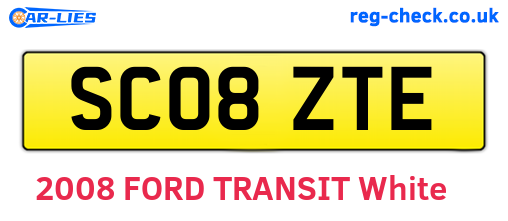 SC08ZTE are the vehicle registration plates.