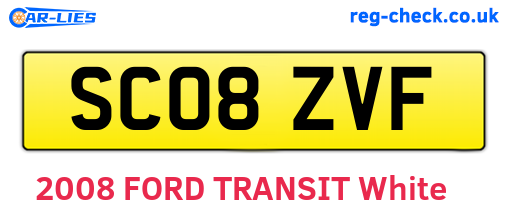 SC08ZVF are the vehicle registration plates.