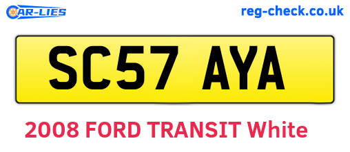 SC57AYA are the vehicle registration plates.