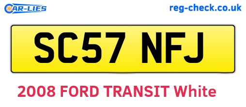 SC57NFJ are the vehicle registration plates.