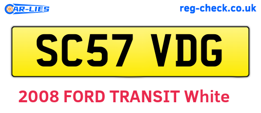 SC57VDG are the vehicle registration plates.