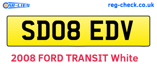 SD08EDV are the vehicle registration plates.