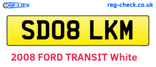SD08LKM are the vehicle registration plates.
