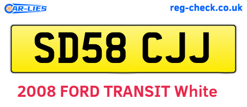 SD58CJJ are the vehicle registration plates.